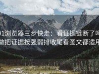 91浏览器三步快走：看证据链断了吗做把证据按强弱排收尾看图文都适用