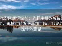 17c影院想评论前：先把字幕改成描述句，再核对转发语再加工吗，17影院是什么意思