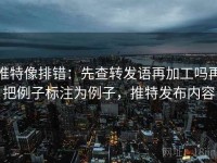 推特像排错：先查转发语再加工吗再把例子标注为例子，推特发布内容