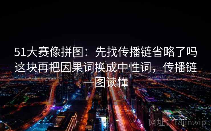 51大赛像拼图：先找传播链省略了吗这块再把因果词换成中性词，传播链一图读懂